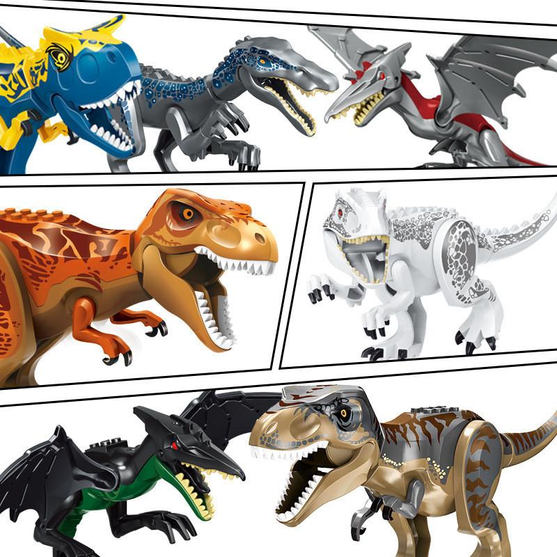 Jurassic World Brutální Raptor Stavebnice Dinosauří Kostky Tyrannosaurus Indominus I-Rex Skládací Hračka Pro Děti Dárky