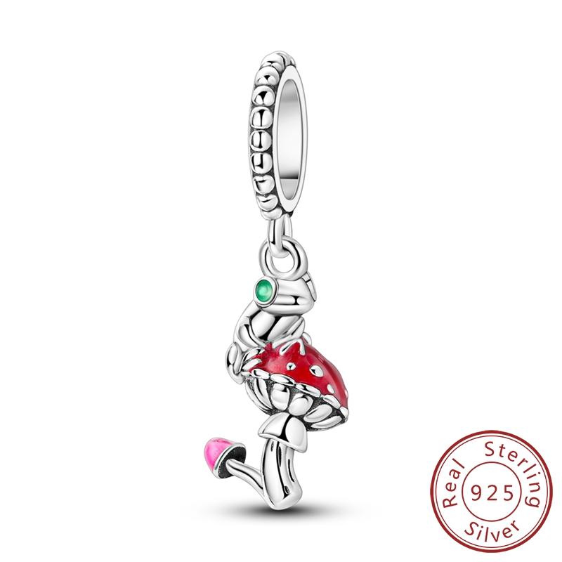 Kupfer Kirsche Pilz Anhänger Perlen Einhorn Dangle Passend für Original Armband Herstellung Modeschmuck