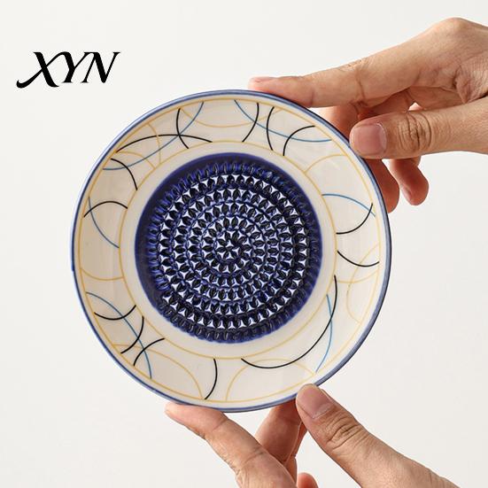 Grattugia da Cucina in Ceramica Piatto Ciotola Tritaglio Aglio, Scorzascatola Manuale per Zenzero Frutta per Piatto, Vassoio Multifunzione per Preparazione Mescolanza Servizio, Moderno Minimalista