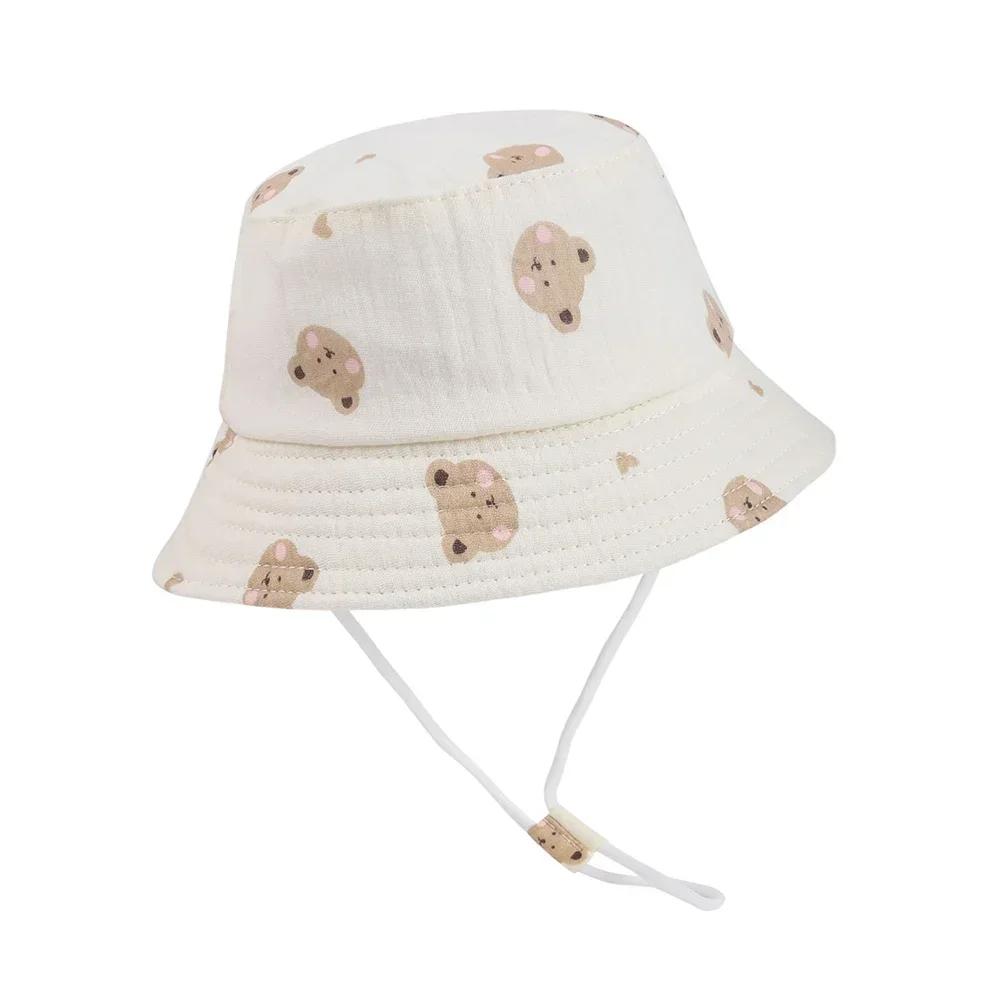 Panama Summer Cotton Yarn Breathable Baby Boys and Girls Sun Hats Toddler Beach Cap Kids Fisherman's Hat Baby UV Protection Cap