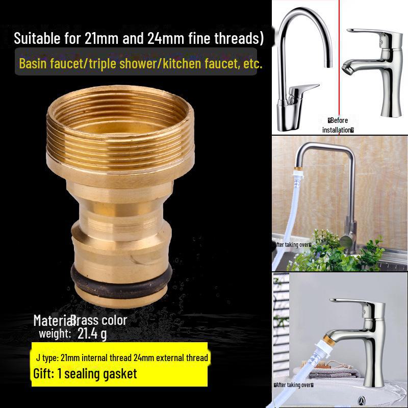 Washing Machine Faucet Adapter: 4 To 6 Points Connector for Inlet Pipe and Car Wash Basin