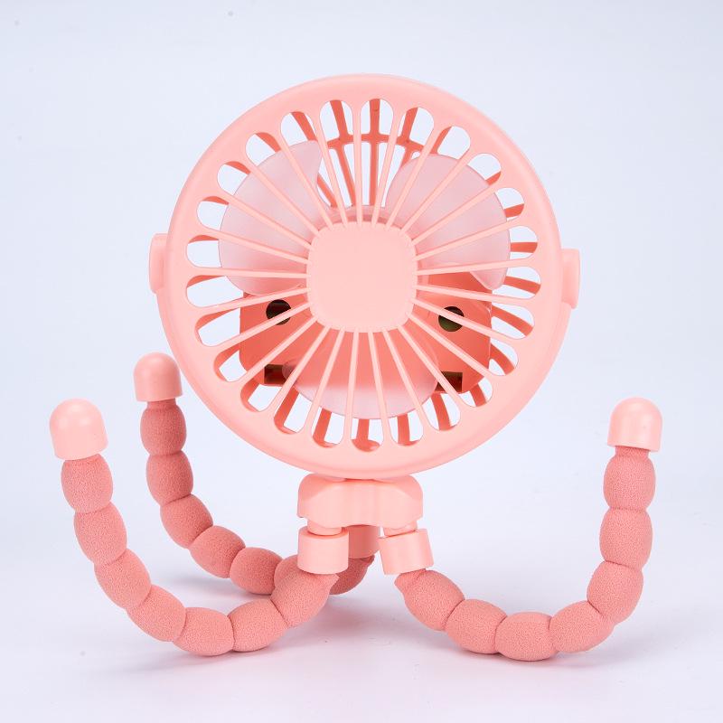 Portable USB Octopus Clip-On Fan with Light for Strollers 115x235x40mm