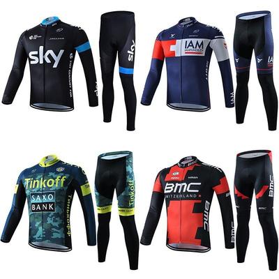 Men Women Cycling Jersey Set Long Sleeve Quick Dry Breathable Bike Outfit Road Mountain Riding