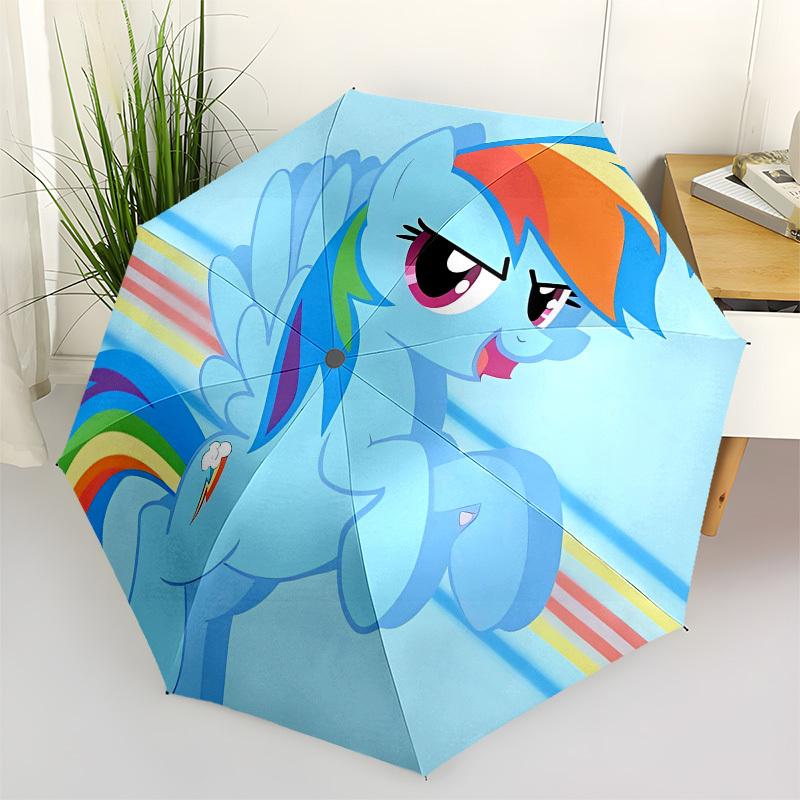

Rainbow Dash, My Little Pony- Automatic Opening and Closing, 8-rib Structure Portable Umbrella, Suitable for Men and Women in All Seasons -