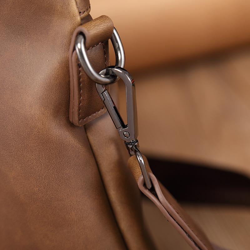 Korejská verze Crazy Horse Leather Pánská kabelka Taška přes rameno Aktovka PU Měkká kožená počítačová taška Neformální pánská taška