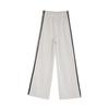 Autumn and winter white sweatpants women's trousers high waist loose side strips casual straight sweatpants wide leg trousers
