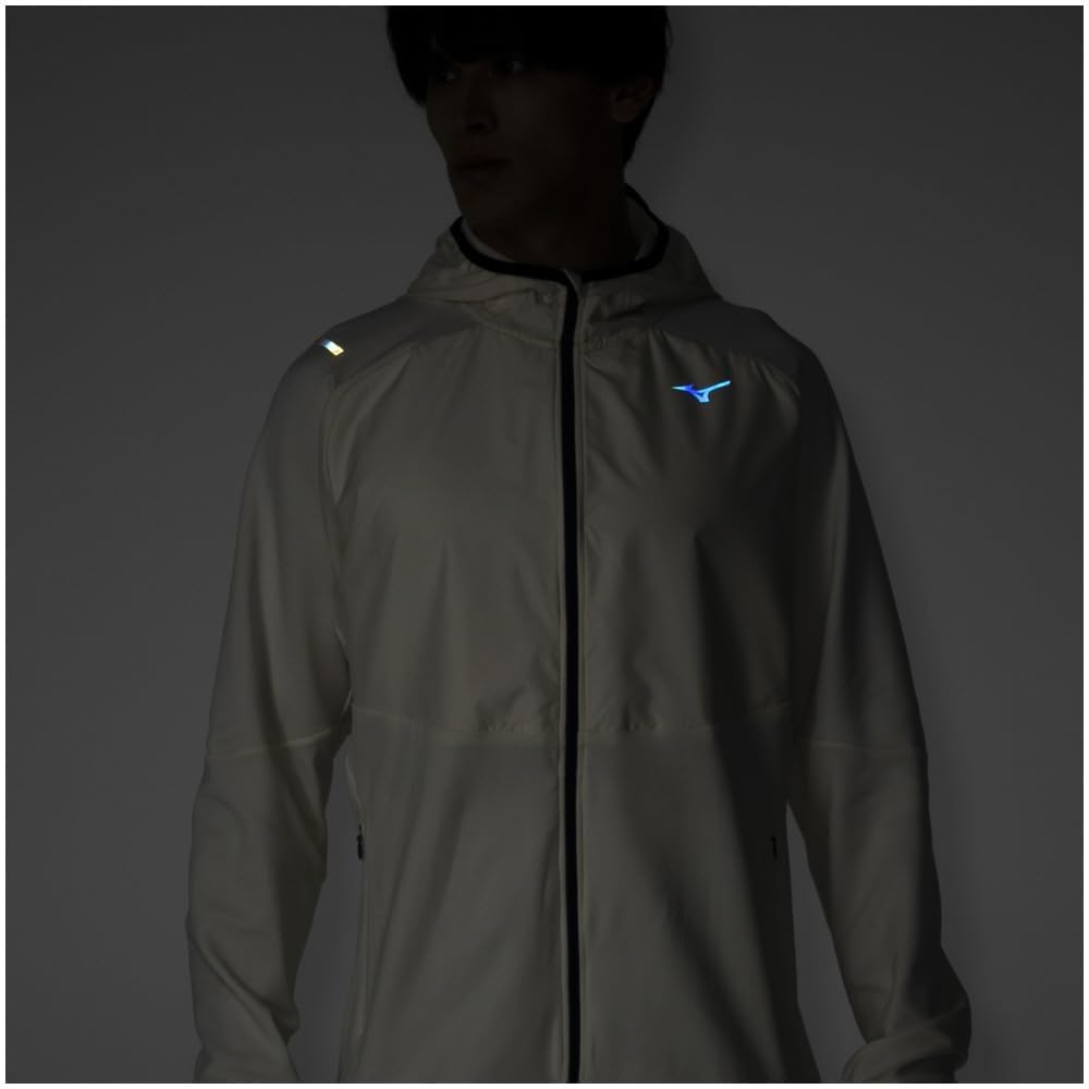Mizuno Running Wear Warmer Light Hybrid Jacket Aurora Warm Fleece Lining Stretch Reflective Print J2MCA501 Pristine Men's