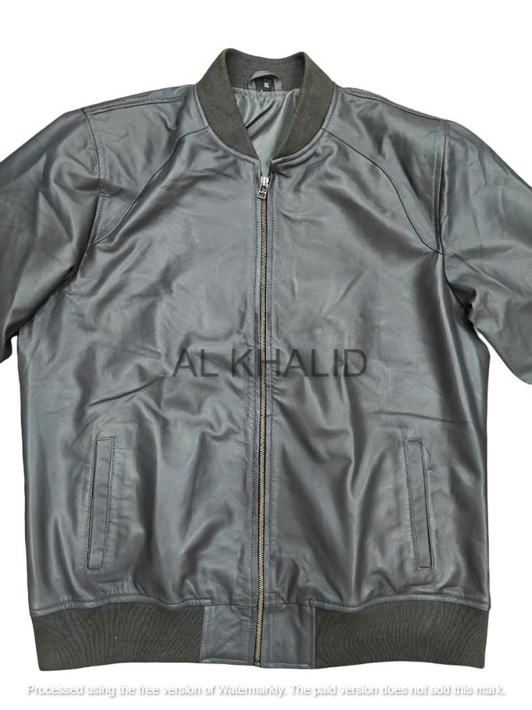 Elegante Couro Genuíno de Pele de Cordeiro Novo Jaqueta Masculina Cinza Feito à Mão Pele de Cordeiro Macia Real