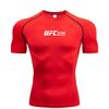 Compression T-shirt Men's Quick Drying Short Sleeved Summer Fitness Running Shirt Tight Fitting Top UFC Printed Men's Training