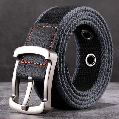 Men's And Women's Casual Belt, Alloy Needle Buckle Woven Elastic Breathable Canvas Belt, Korean Version Pants Belt