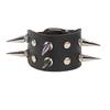 PU Leather Bracelet Punk Goth Studded Spike Rivet Buckle Wristband Cuff Bangle Black Gothic Steampunk for Men Women Unisex 80s