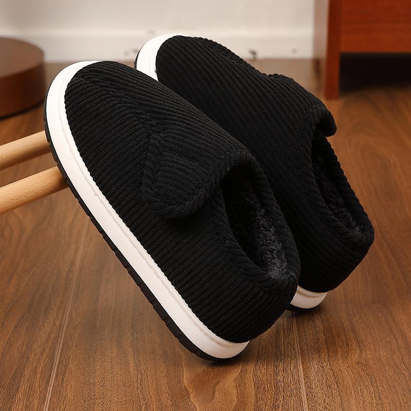 

Elderly cotton shoes with fleece to keep warm and non-slip, couples wear thick-soled plush bags and cotton slippers outside the home 44-45