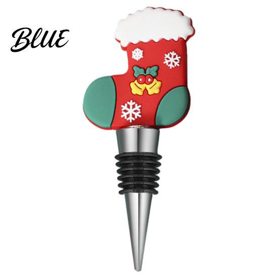 Snowman Wine Corks Christmas Bottle Stopper, Stainless Steel Reusable Cork, Decorative PVC Cartoon Party Favors Toppers Design, Airtight Sealing Plugs