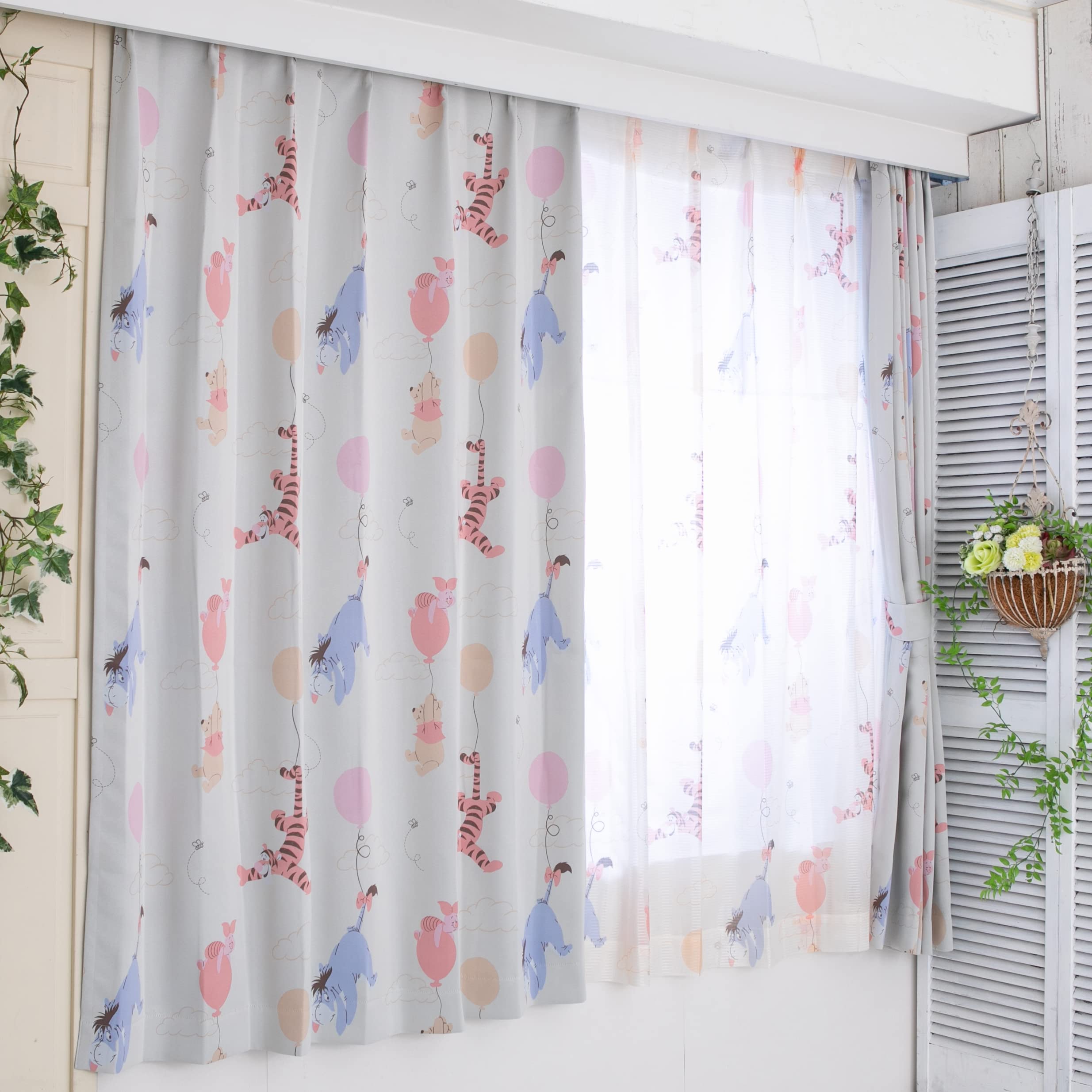 

Дисней Винни-Пух и друзья Блэкаут и кружево Набор из 100 х 200 с дизайном персонажей и машинной вышивкой Теплозащитные шторы, 4, см, Пух,