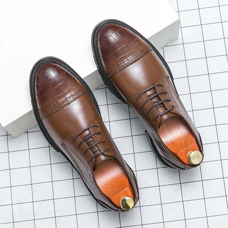 Fashion Business Formal Brown Leather Shoes Mens Fashion Casual Dress Shoes Classic Italian Formal Oxford Shoes For Men Zapatos Hombre