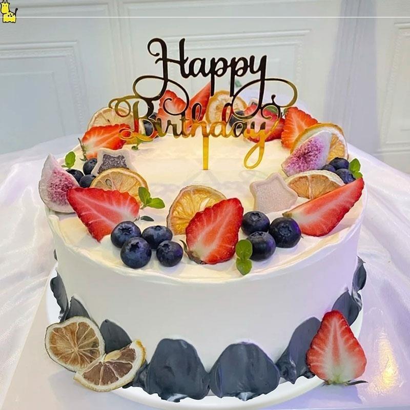 Simulation Fruit Cake 6/8 Inch Fake Cake Model Food Dessert Props Sweet Table Window Girl Boy Birthday Ornament Party Home Decor