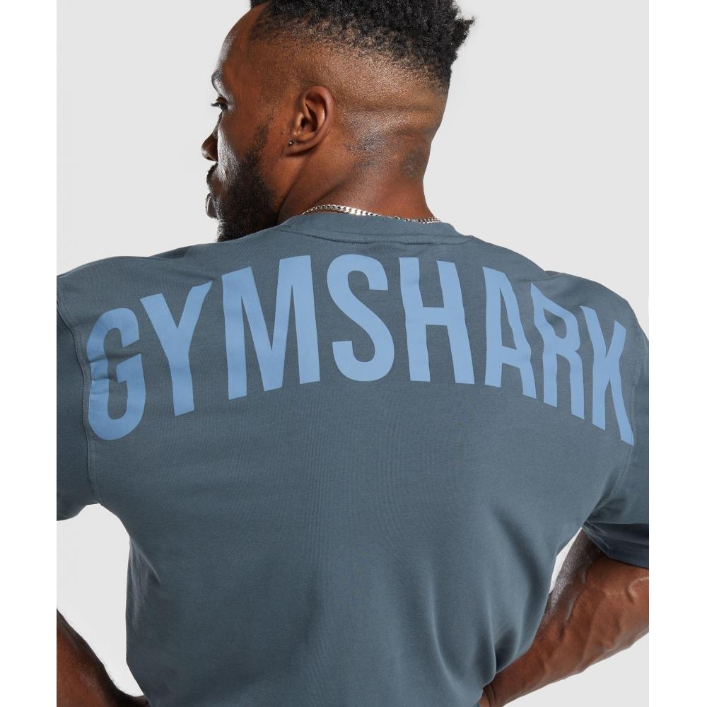 Gymshark Power T shirT TiTanium Blue A4a9q Ucmq