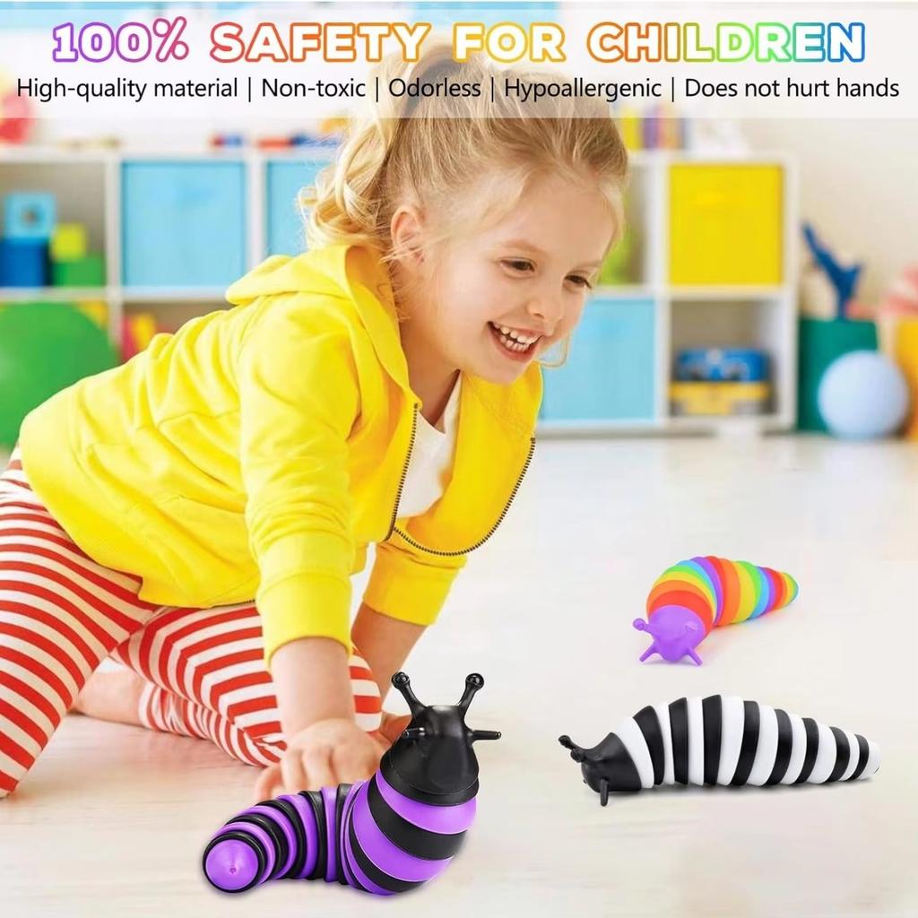 Børn Børns Farverig Simulation Larve Antistress Legetøj Sjov Fidget Afstressning Leddelt 3D Stressaflastning Gave Legetøj til Voksen