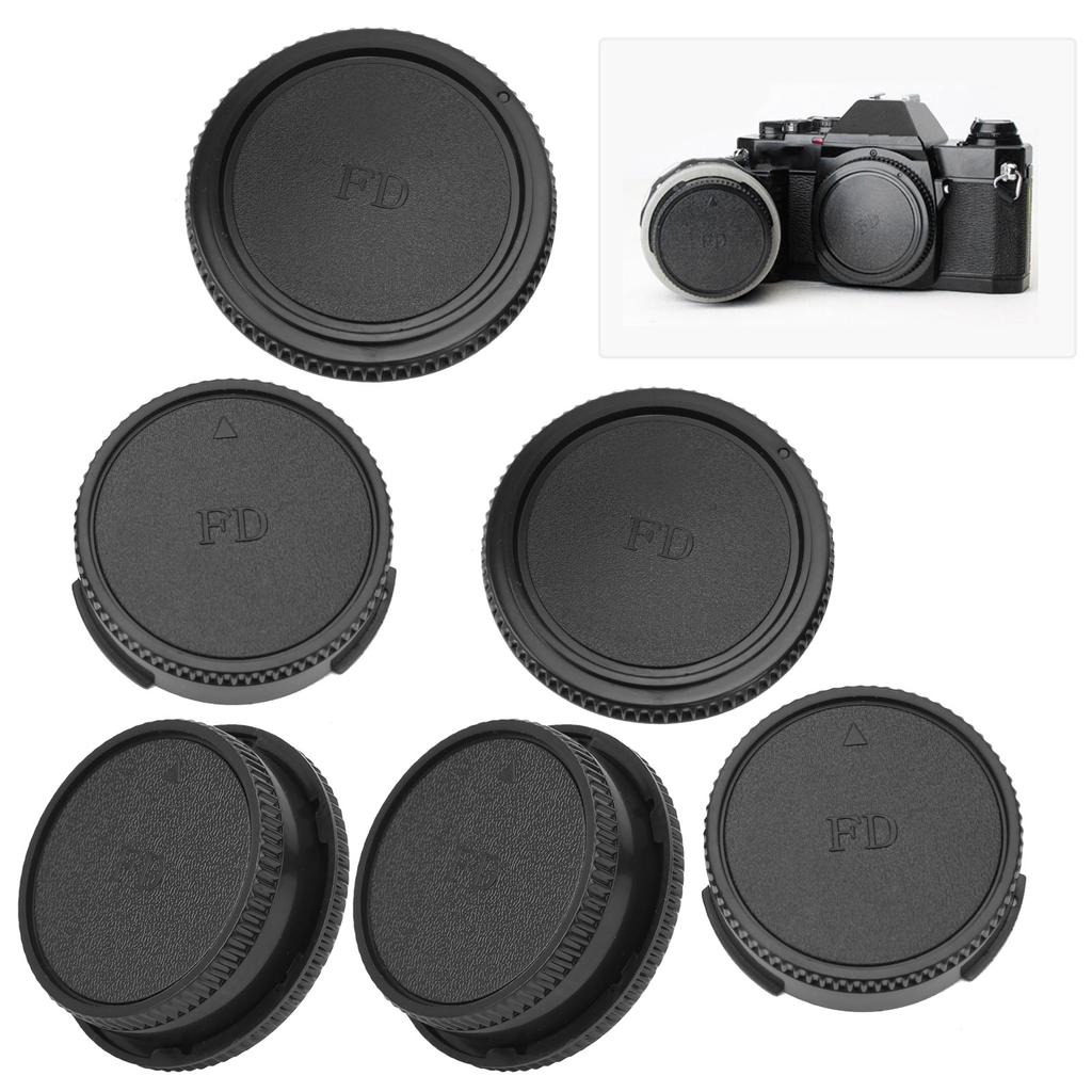 Camera Front Body Cap Rear Lens Cap Cover Set Compatible for Canon FD Mount Lens and Body