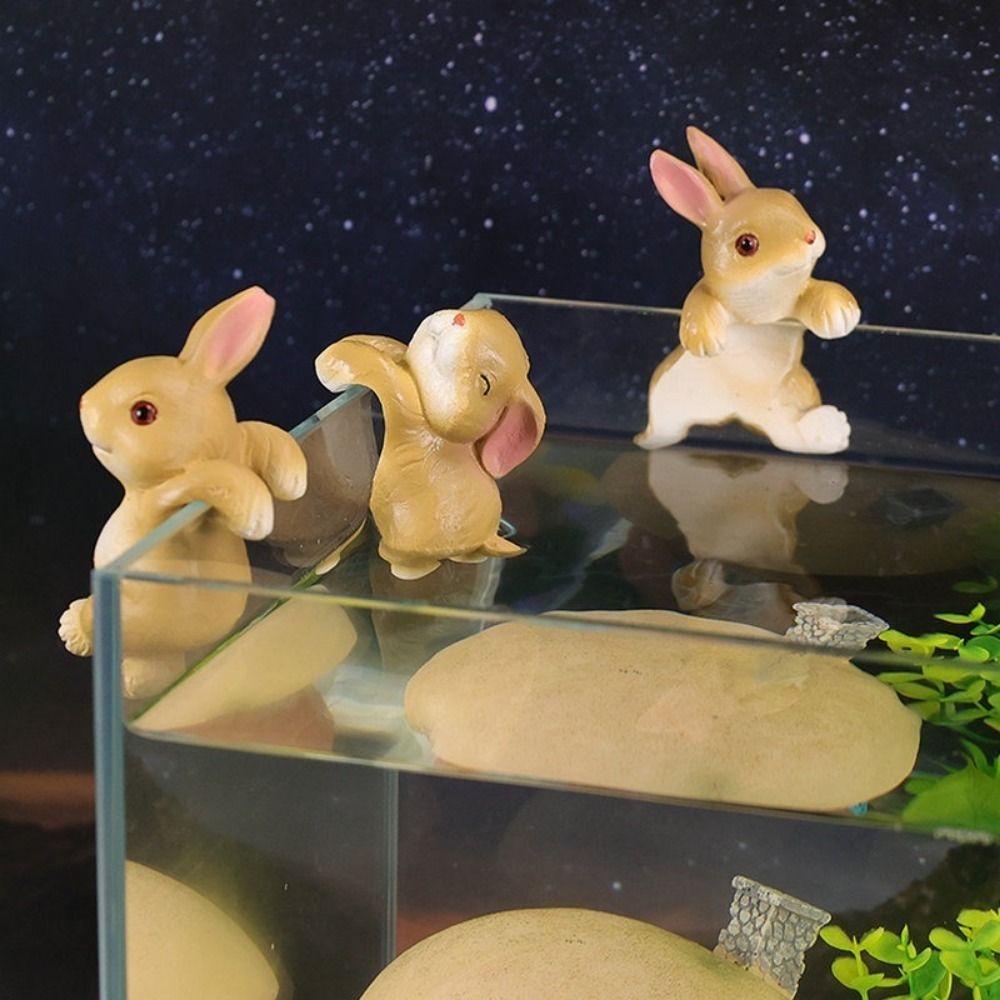 3PCS Cute Hanging Pot Bunny Resin Bunny Plant Holder Creative Rabbit Pot Hangers  Fish Tank