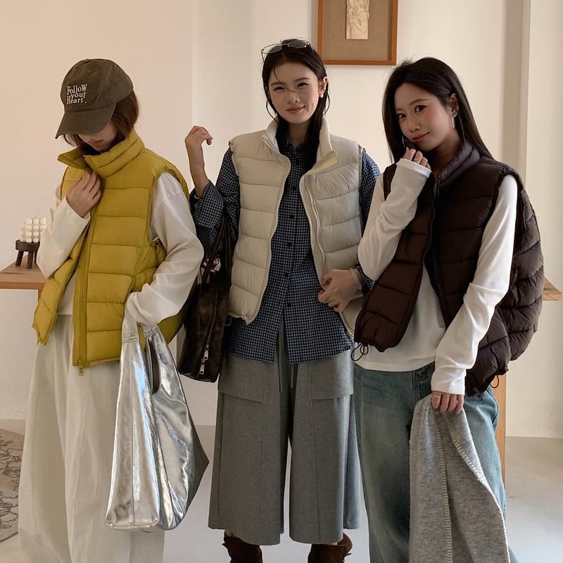 DIMANAF 2026 Autumn Winter Women Parkas Vest Coats Short Jackets Sleeveless Thick Warm New Outerwear Solid