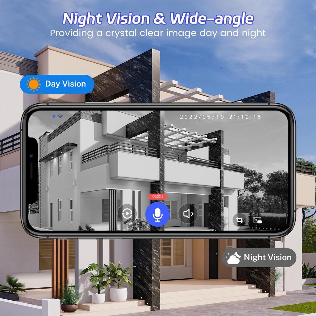 Smart Wireless Doorbell with Camera, Voice Intercom, WiFi HD, Night Vision, and Electronic Peephole
