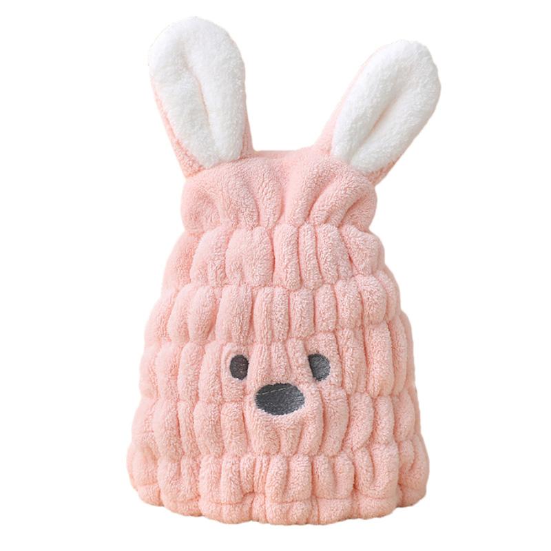 

Коралловое флисовое полотенце для сухого волос, мягкое, впитывающее, быстросохнущее полотенце для взрослых и детей, шапочка для сухих волос с рисунком, аксессуары для ванной комнаты розовый