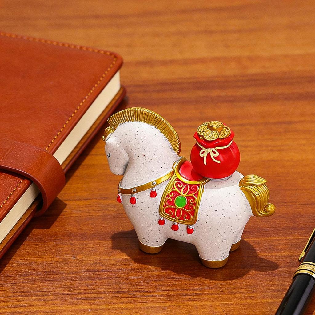 Resin Mini Horse Figurine Feng Shui Animal Statue Modern Home Decoration for Bookshelf Mantel Desk