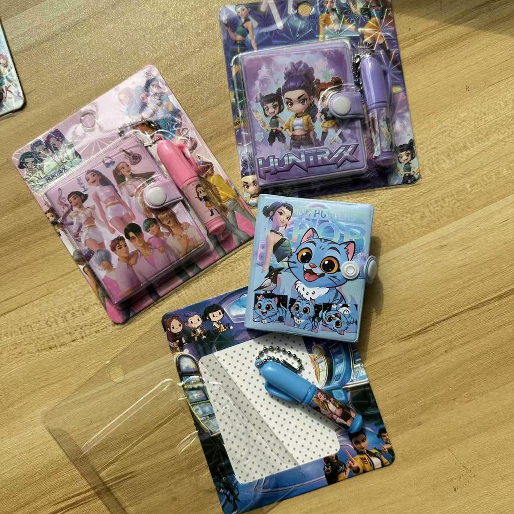 Nowy KPOP Dziewczyny Łowcy Demonów Notes Zestaw Papierniczy z Kreskówkami, Mały Zestaw Notes i Długopis, Prezent dla Ucznia Papierniczy
