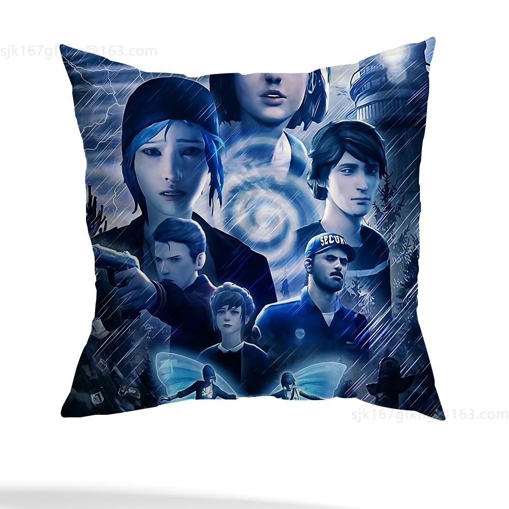 L-Life Is Strange Game Pillow Case Square Double-Sided Printing Short Plush Sofa Cushion Cover Bedroom Bedside Pillow