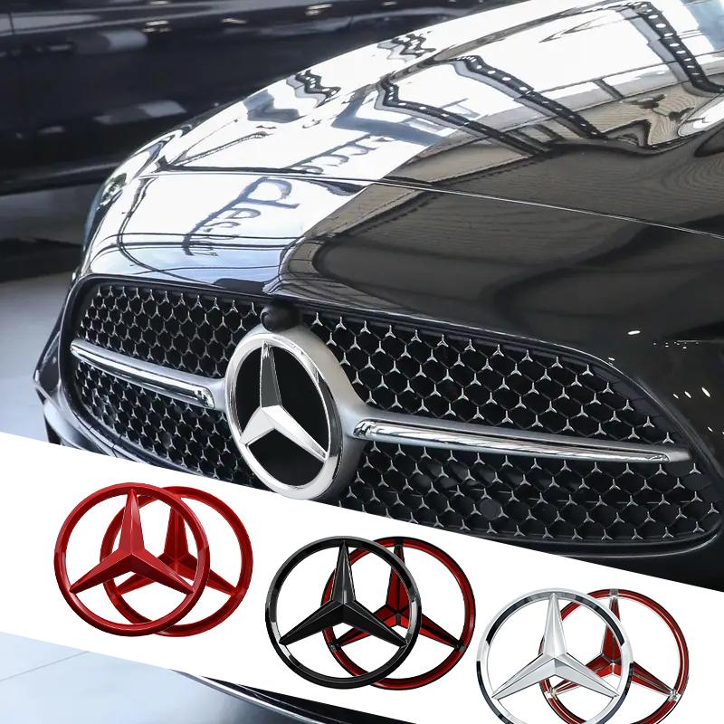 1Pcs 210mm 188mm Car Front Grill Badges Lid Covers Logo Cover For Mercedes Benz AMG class GLK W206 W220 A180 W211 W205 W203 GLC