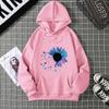 Sudadera con capucha holgada de manga larga con forro de terciopelo para otoño e invierno 7029