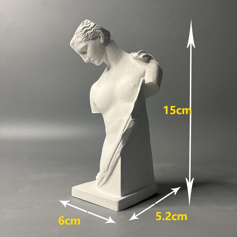 Vintage Greek Bust Sculpture Bookcase Porch Ornament White Plaster Figure Statue Crafts Gift Interior Aesthetic Decoration