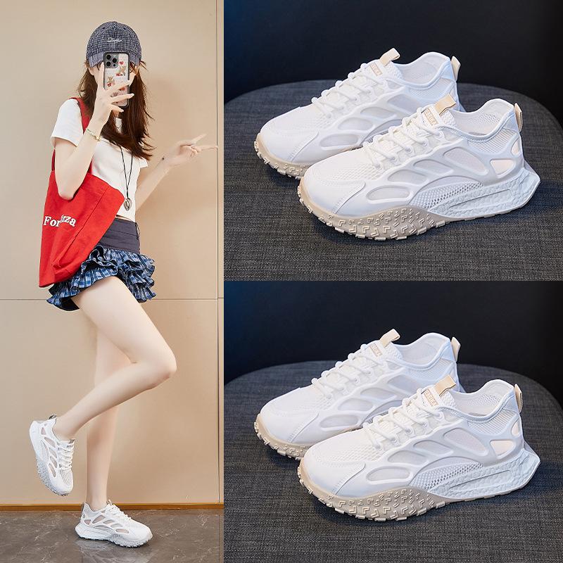 Fashion Fashion Platform Mesh Shoes Womens Summer Platform Heightening Breathable Casual Shoes Korean Version Mesh Breathable Sneakers