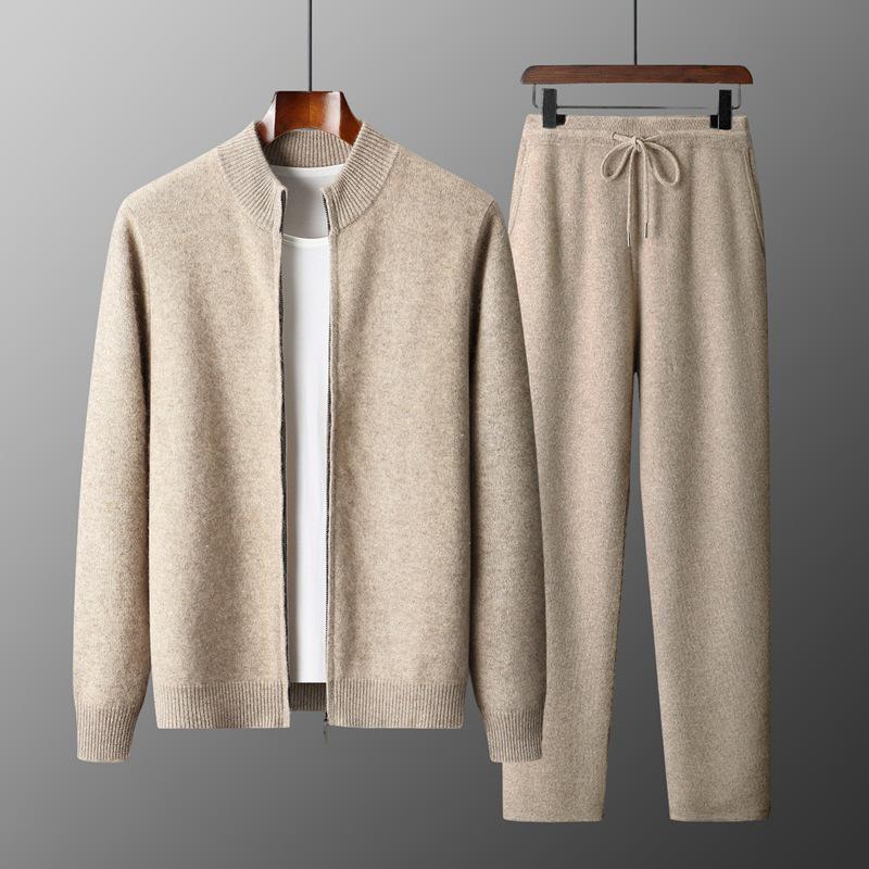 Men`s 100% Australian Wool Zippered Cardigan