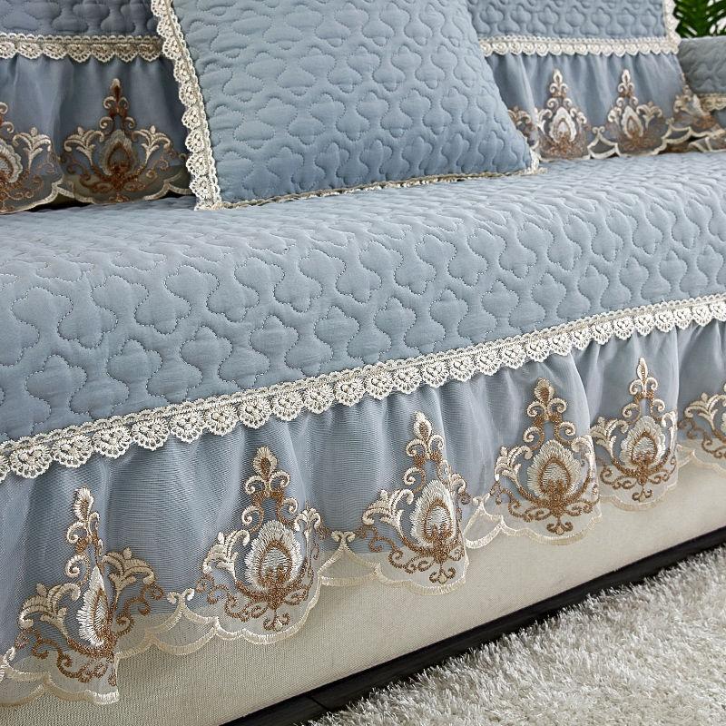 Sofakissen, All Seasons Universal European Lace Rutschfester Vier-Jahreszeiten-Sofabezug, Moderner Einfacher Stoff-Sofa-Schalkissen