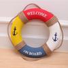 1Pcs Hanging Lifebuoy Mediterranean Style Decoration 30Cm Red Yellow Door Sign for Cafe Restaurant Bar Festival Decoration