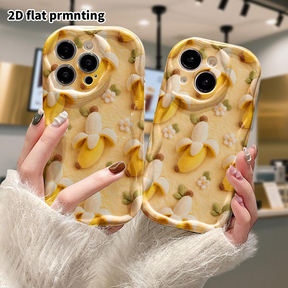 Phone Case: 2D flat, fits iPhone 18, 17, 16, 15, 14, 13, 12Pro protective case, banana felt, perfect Christmas and Halloween holiday gift