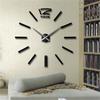 Extra Large 3D DIY Mirror Wall Clock - Creative Minimalist Decoration for Living Room