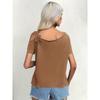 Women's Fashion Casual Summer Spring Solid Color Print Short Sleeve Oblique Collar Blouses & Shirts