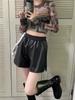 2025 Plus Size Women's High Waist PU Leather A-line Slimming Bootcut Shorts - Autumn/Winter Collection