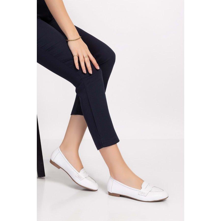 Mocassins plats décontractés en cuir véritable pour femmes