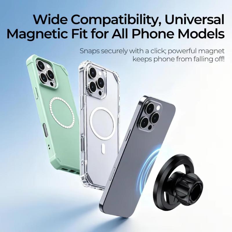 Anti-Shake Magnetic Car Phone Holder Magnet Base 1Pc Universal Compatibility for 17mm Ball Head Mounts