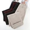 Oatmeal Acetate Wool Flannel Wide-Leg Pants - Women's 2024 Soft Cashmere Straight-Leg, Perfect for Autumn & Winter