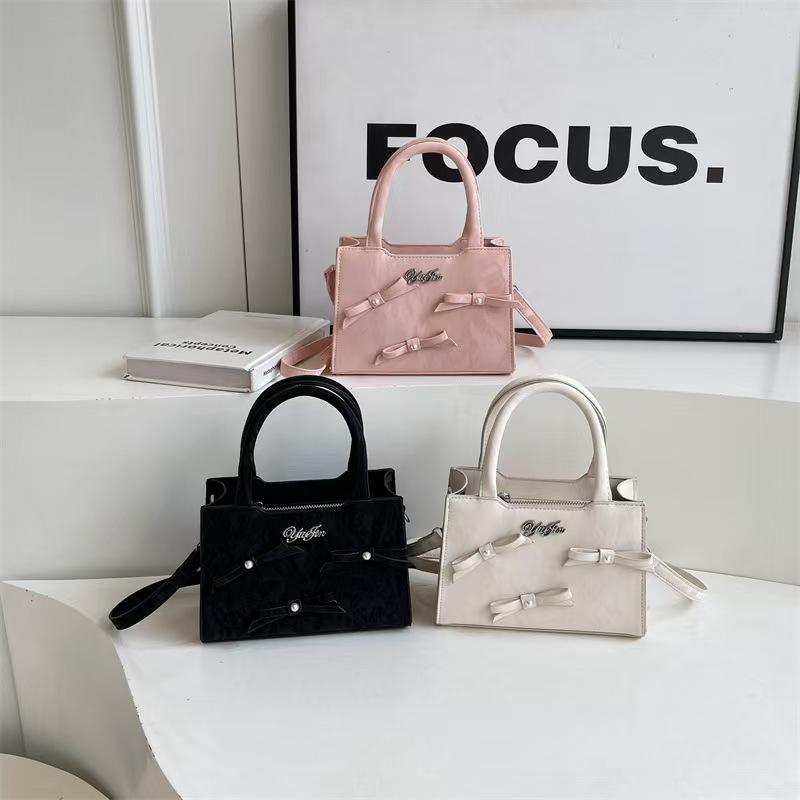 Portable Commuter Lady Tide Fashion Sweet Bow Small Square Bag Messenger Bag