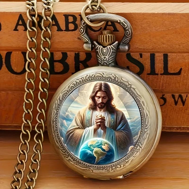 Klapptaschenuhr klassisch kleine Hängeuhr perfektes Geschenk exquisite Taschenuhr Meerjungfrau Engel Gott Taschenuhr modisch