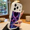 Phone Case: 2D Flat Design Suitable for iPhone 18 17 16 15 14 13 Pro Tiered Protective Case, Neon Heart, Christmas and Halloween Gift
