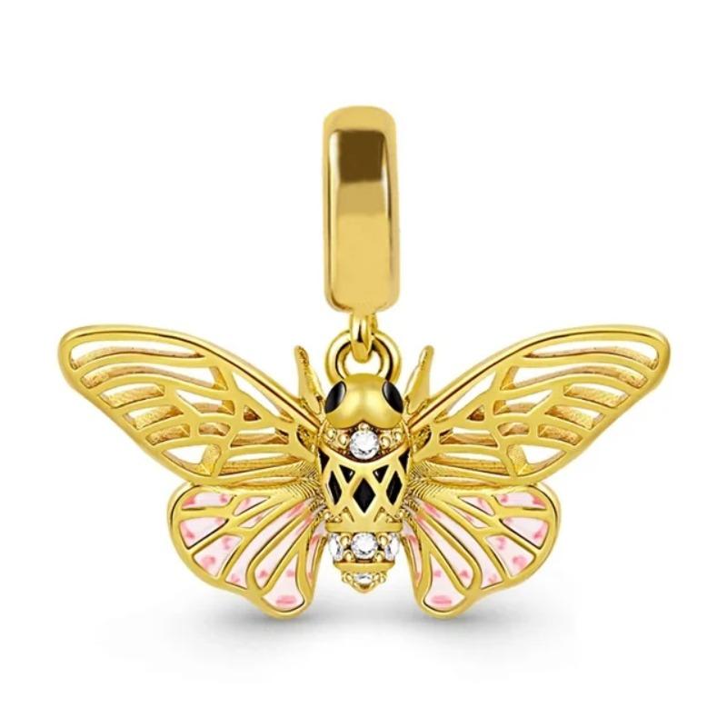 New 925 Silver Spring Collection Butterfly Peacock Dragonfly Dangle Charms for Women DIY Jewelry Gifts