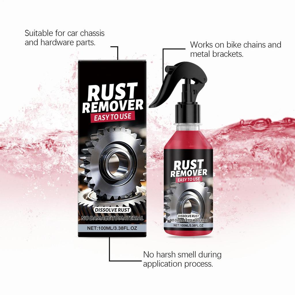 100ml Rust Remover Auto Exhaust Pipe Rust Derusting Spray Quickly Car Wheel Hub Care Clean Metal Iron Prowder Stain Removal