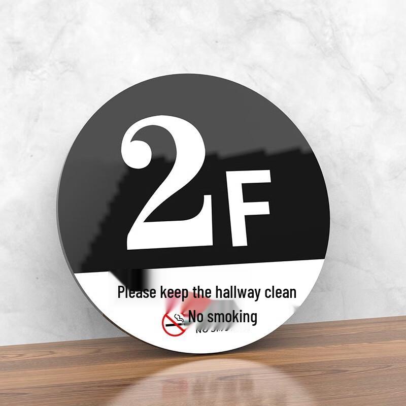 Acrylic Commercial Door & Floor Number Sign (Set of 2)